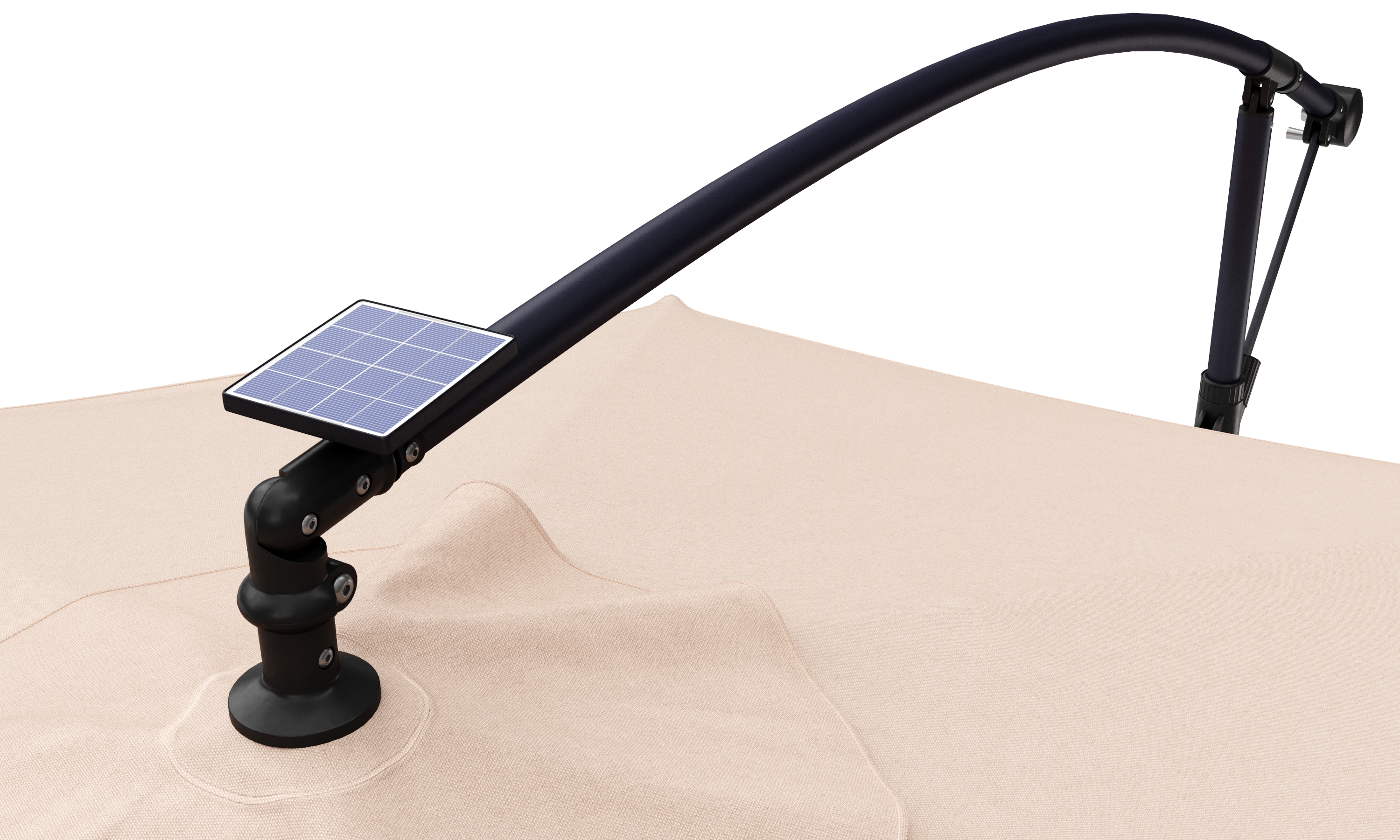 Sonnenschirm Ampelschirm BAY mit LED 350 cm braun