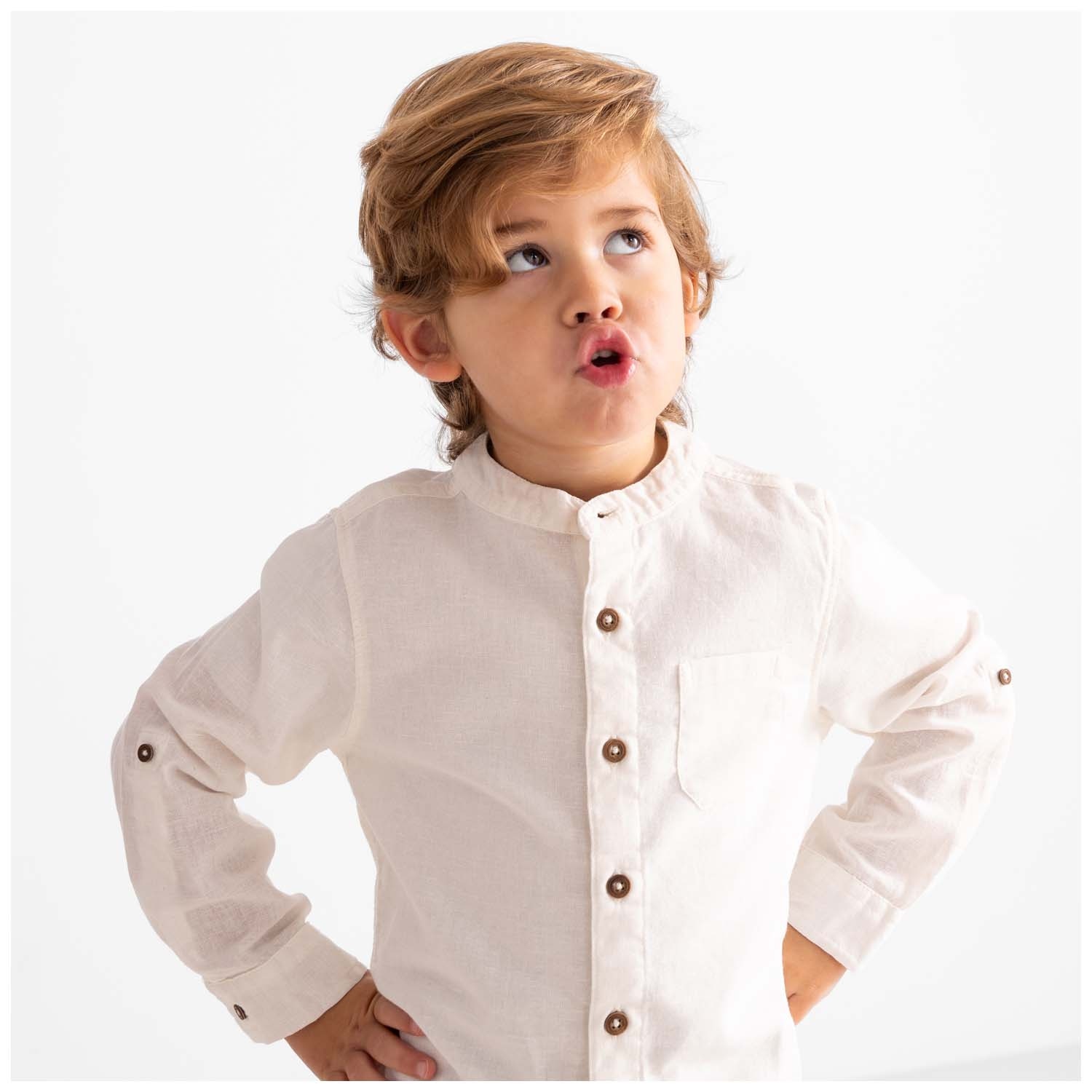 Prénatal peuter blouse lange mouwen effen wit