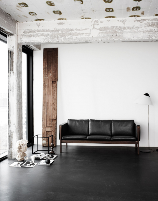 Carl Hansen & Son CH163 bank geolied walnoot Thor 301 leer