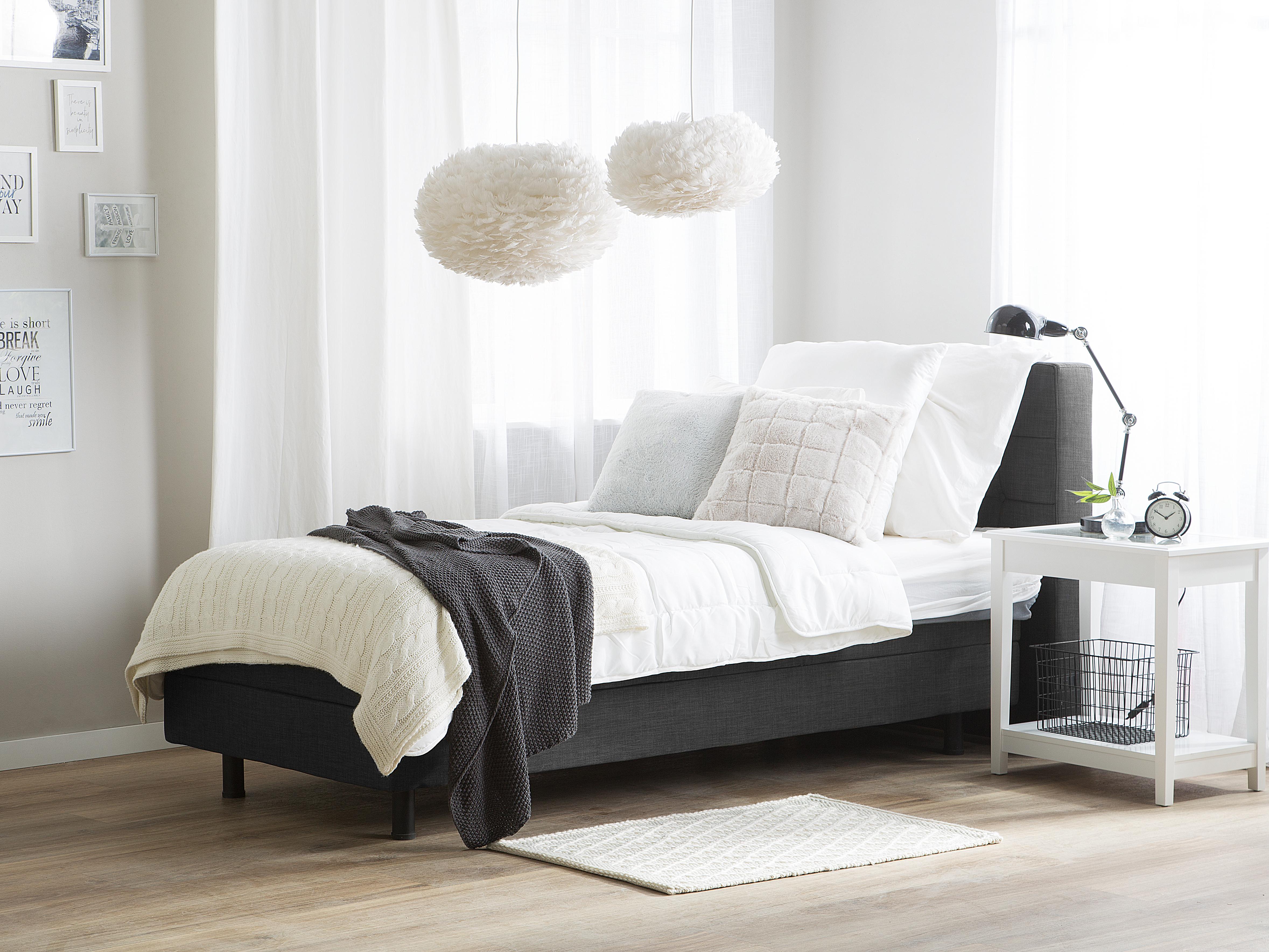 Verstelbaar bed Stof DUKE 90 x 200 cm Donkergrijs