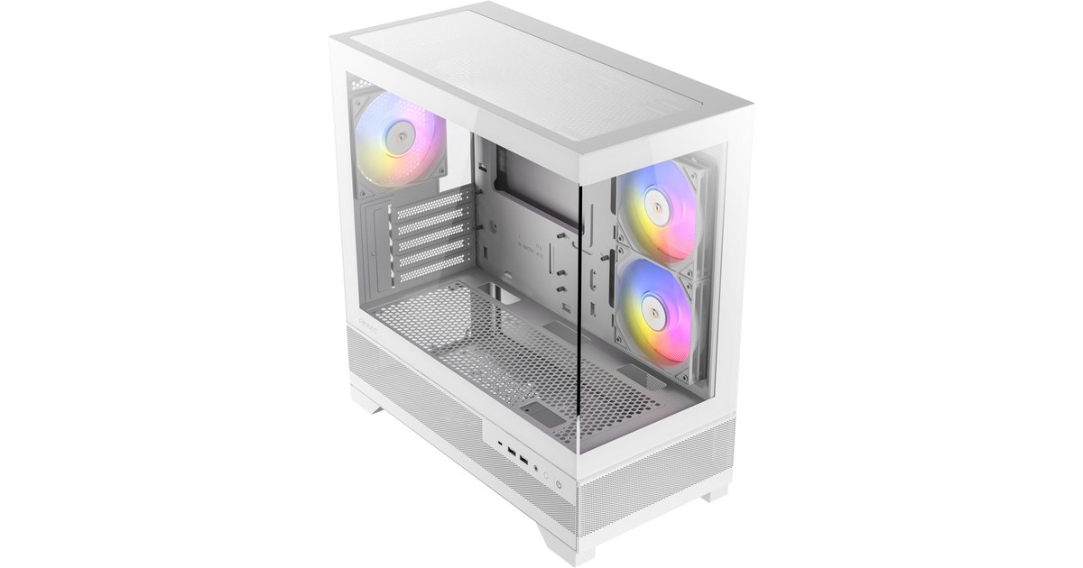 AntecCX500M RGB mini tower behuizing  (Wit | 2x USB-A | 1x USB-C | Tempered Glass)