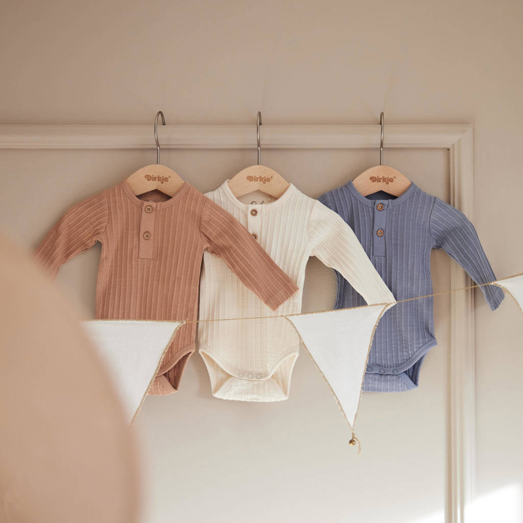 Dirkje romper - set van 3 bruin/blauw/wit