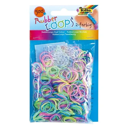 Folia 339529 Rubber Loops zweifarbig, 500 Gummibänder