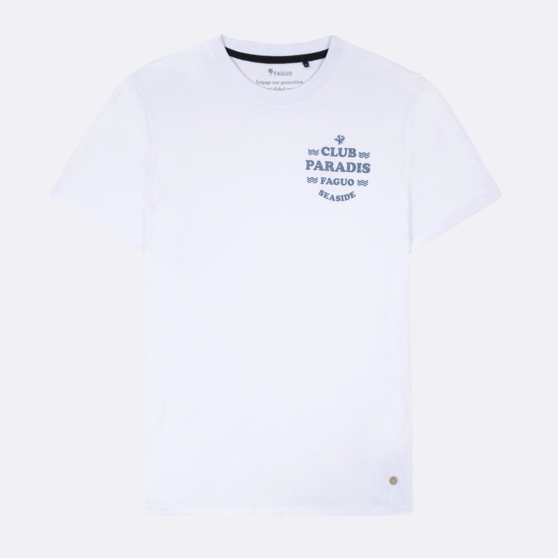 T-shirt blanc club paradis coton et coton recyclé - modèle arcy