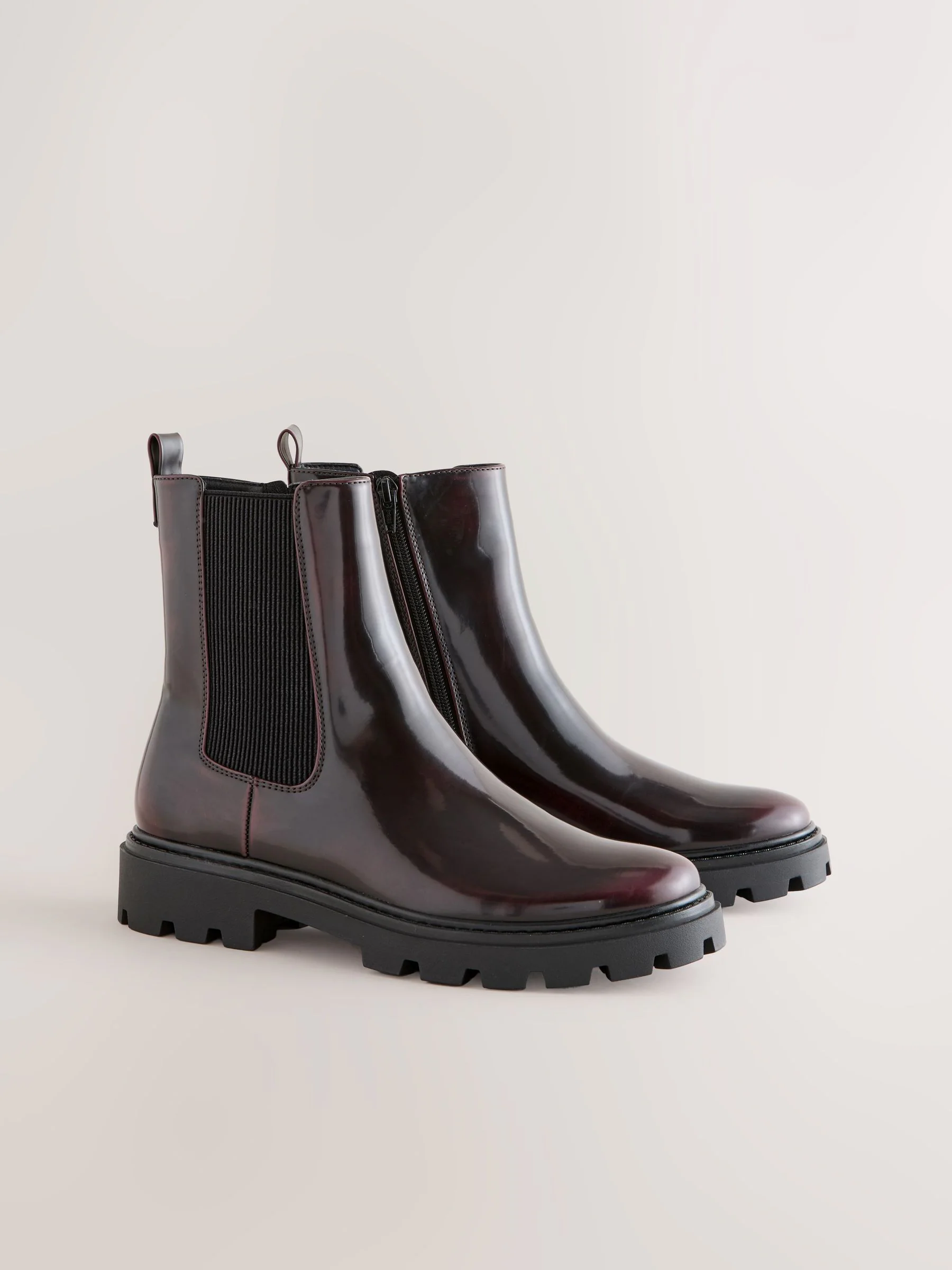 Burgundy Red Patent - Forever Comfort® Chelsea-enkellaarzen met profielzool