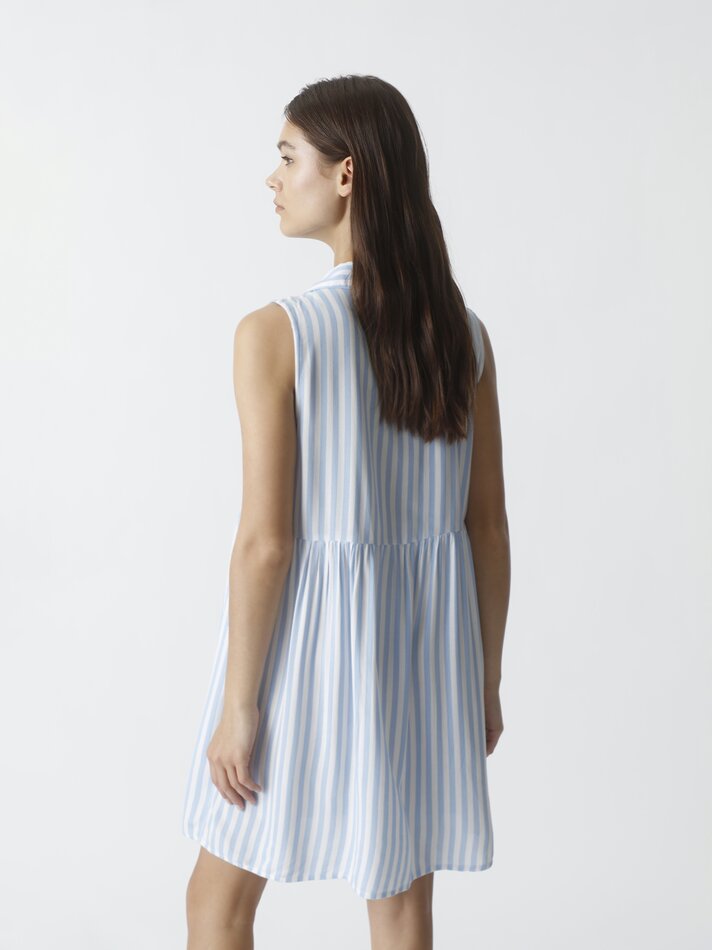 Vestido curto sem mangas - Listrado