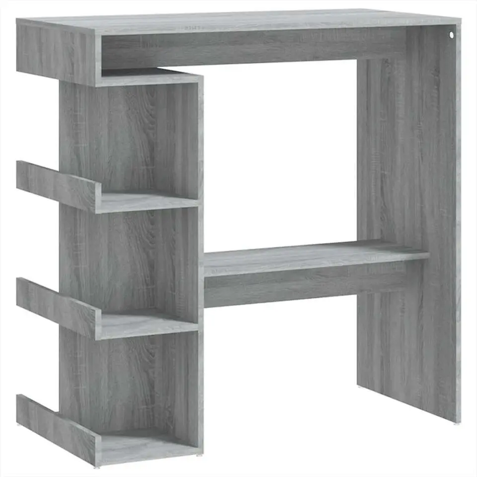 vidaXL - Bartafel met schappen - Grijs sonoma eiken - Bewerkt hout - 100x50 cm