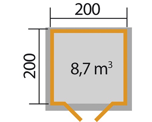blokhut weka met vloer 253 x 230 cm naturel