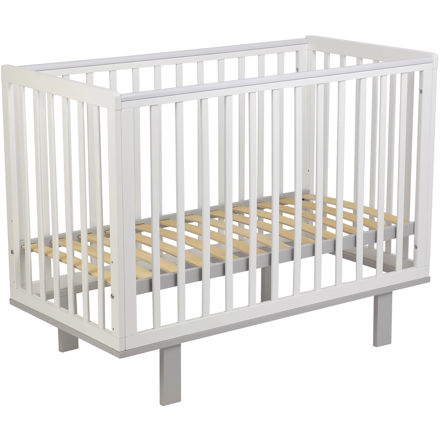 Polini Kids Babybett simple weiss grau