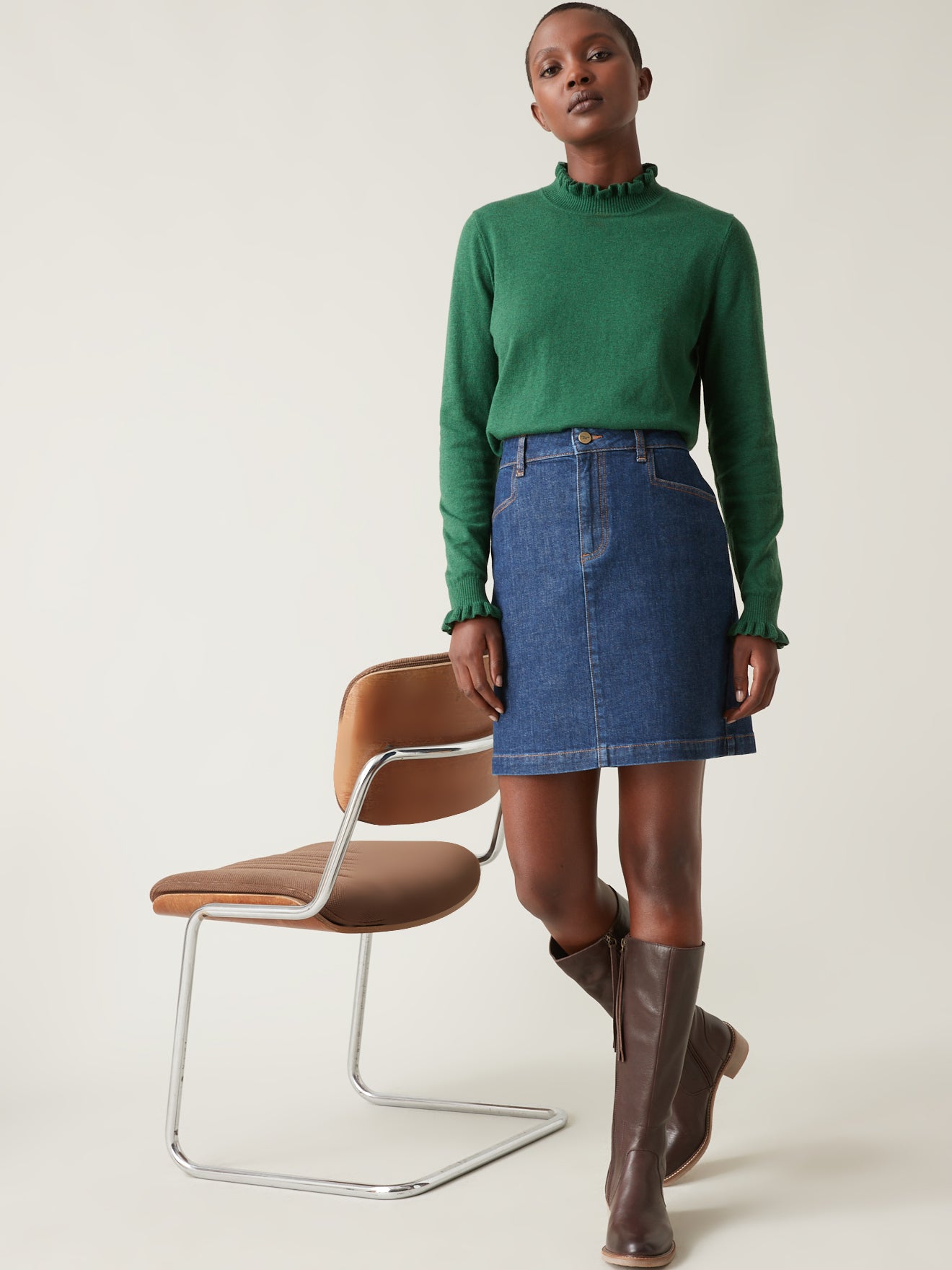 Jupe jean femme - Coton bio, délavage écoresponsable