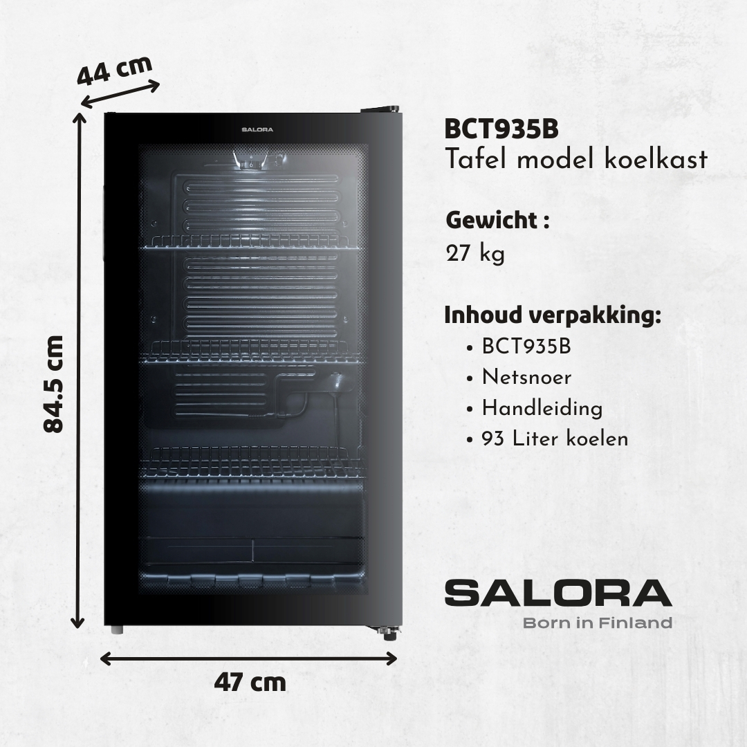Salora BCT935B vrijstaande koelkast - 93 liter