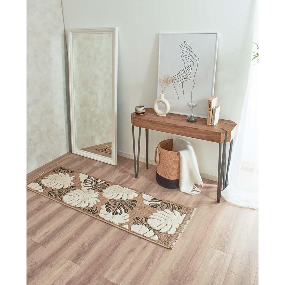 Tapis intérieur extérieur aspect jute noir tulum 9062 noir 180 x 67 cm