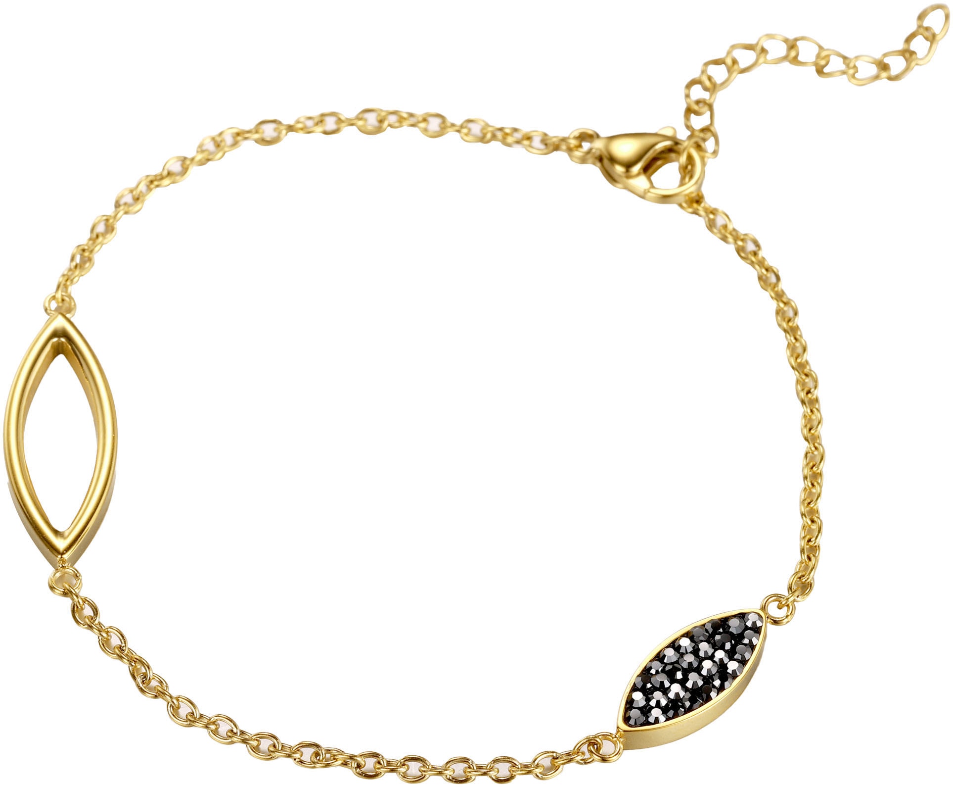 Firetti Armband »Schmuck Geschenk Edelstahl Armschmuck Armkette Oval Drop« mit Zirkonia (synth.)