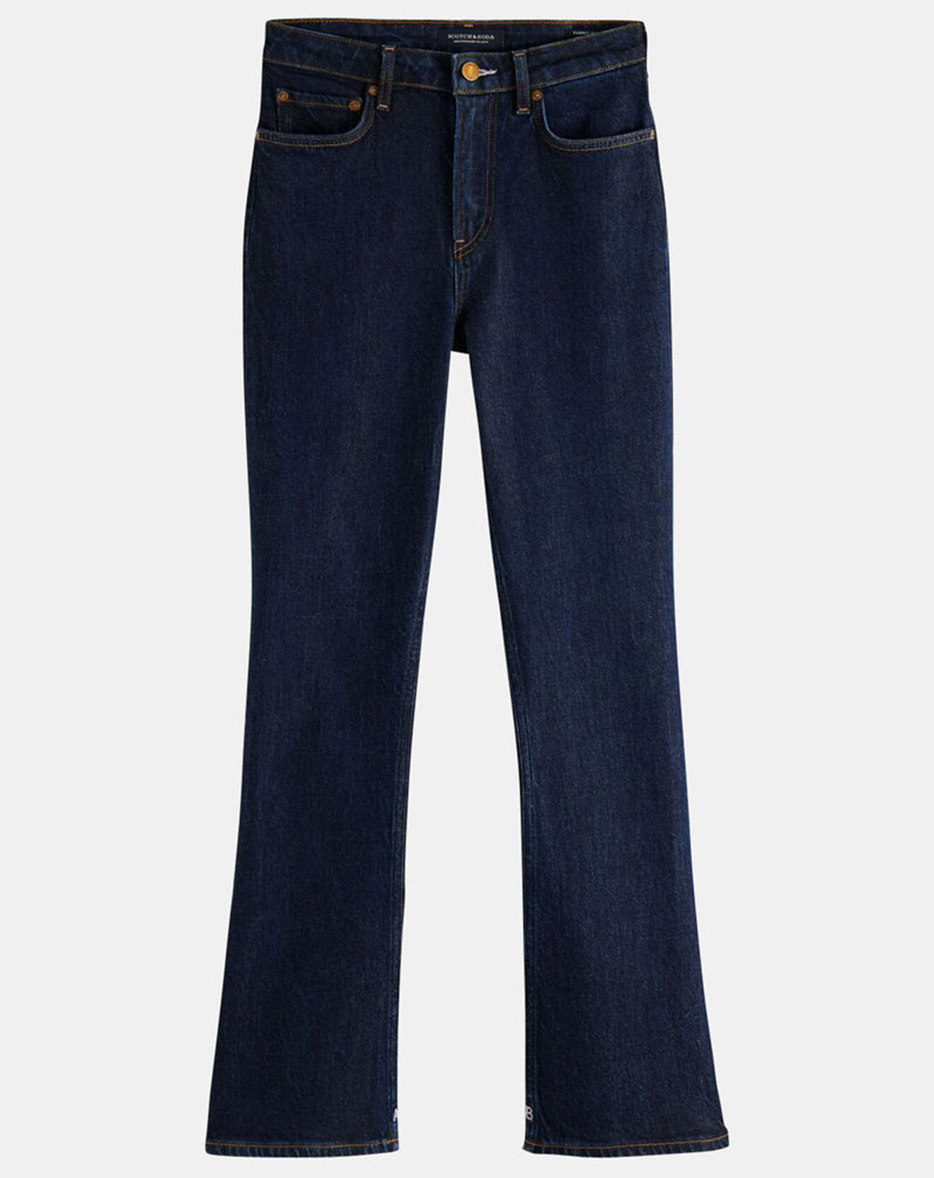 Scotch & Soda Jean Taille haute Crop Boot bleu foncé
