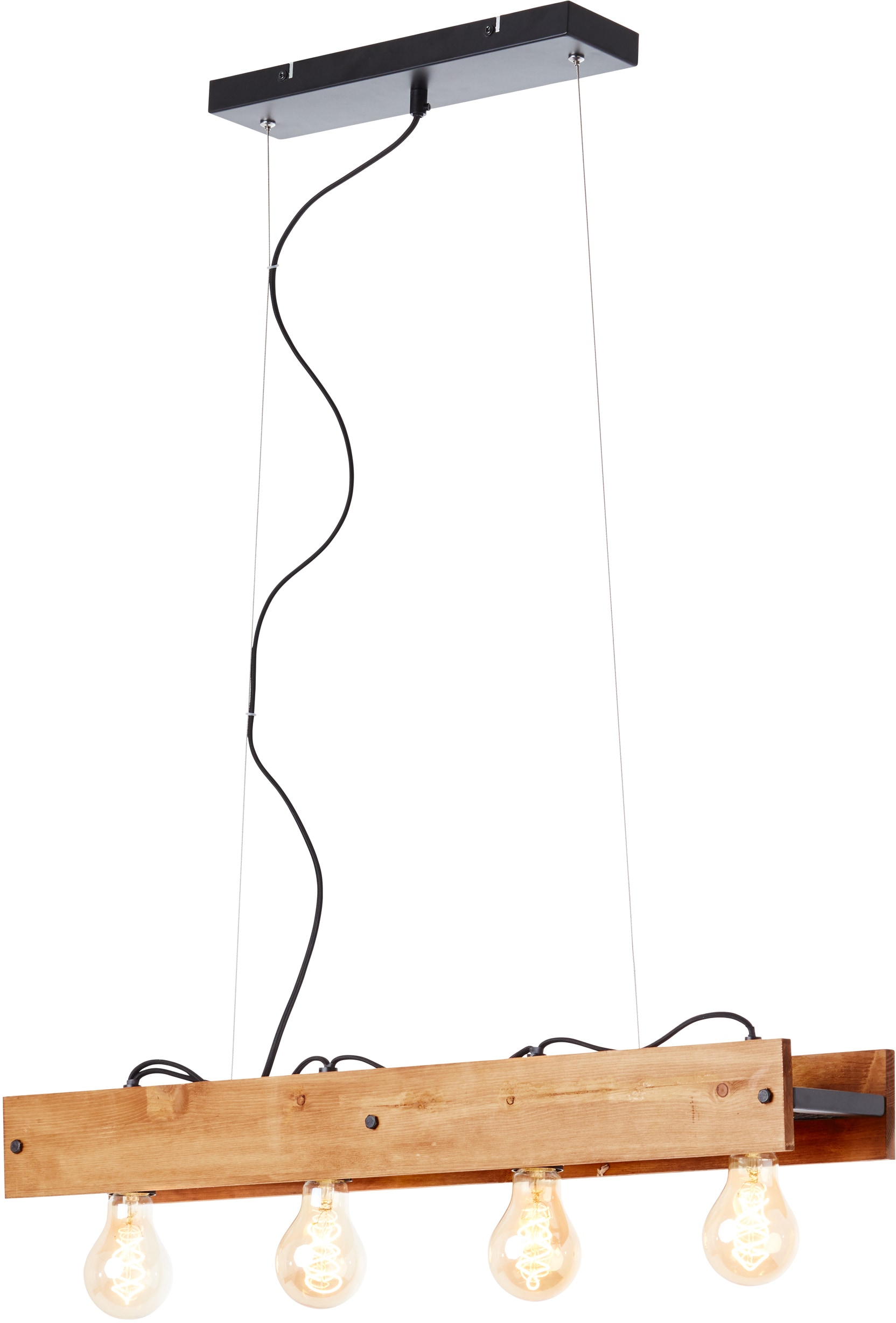 Brilliant Pendelleuchte »Calandra« E27 1 Stk. 149 cm Höhe, E27, Metall/Holz, schwarz/holz