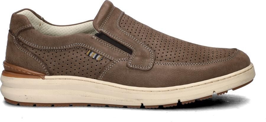 Nelson nubuck instappers taupe