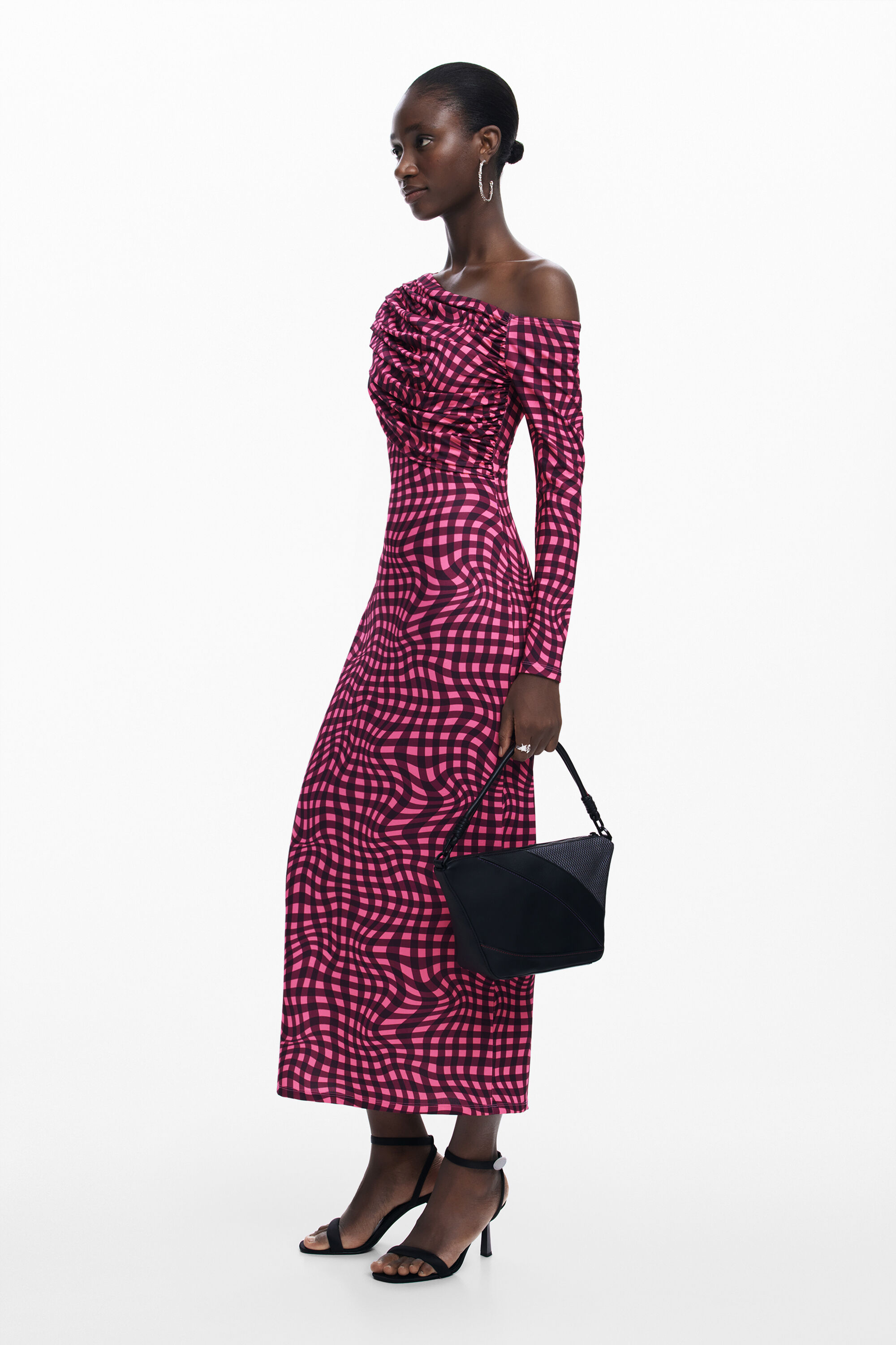 Vestido xadrez psicodélico