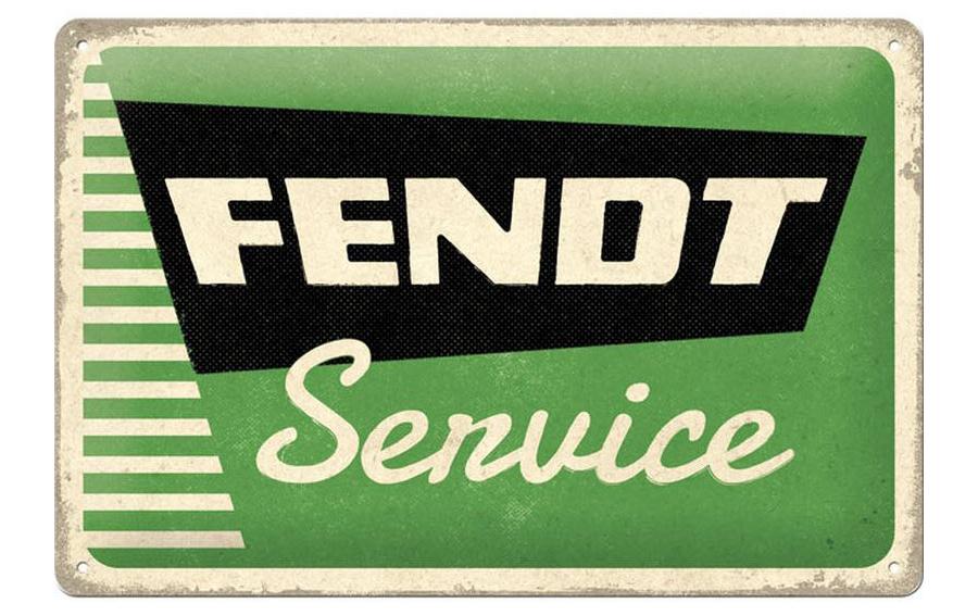 Schild Fendt Service 20 x 30 cm, MetallBlechschild im Retro Design