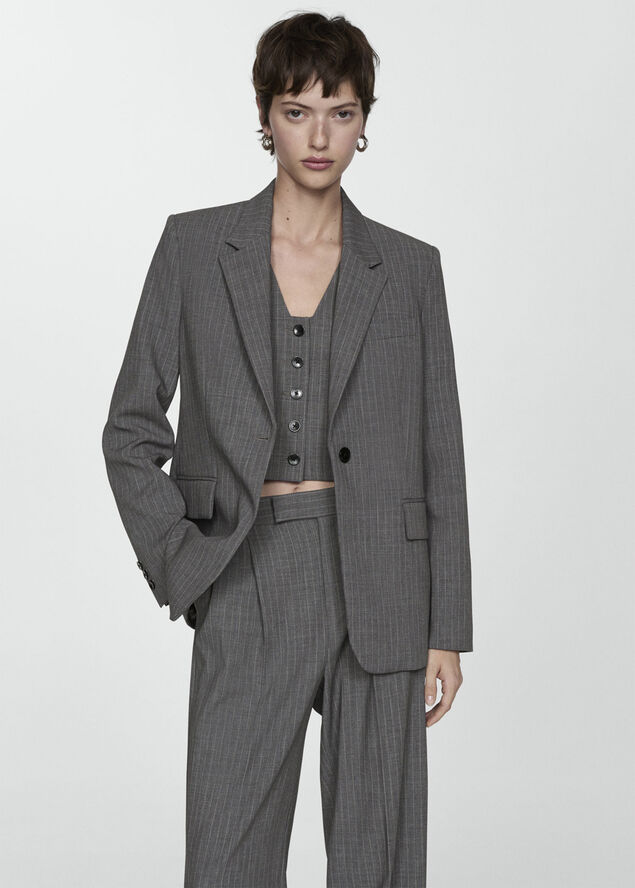 MANGO Pinstripe suit blazer 92
