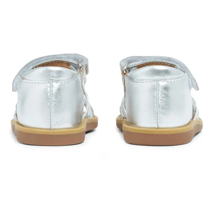 Pom d'Api Sandales Poppy Tresse | Argenté