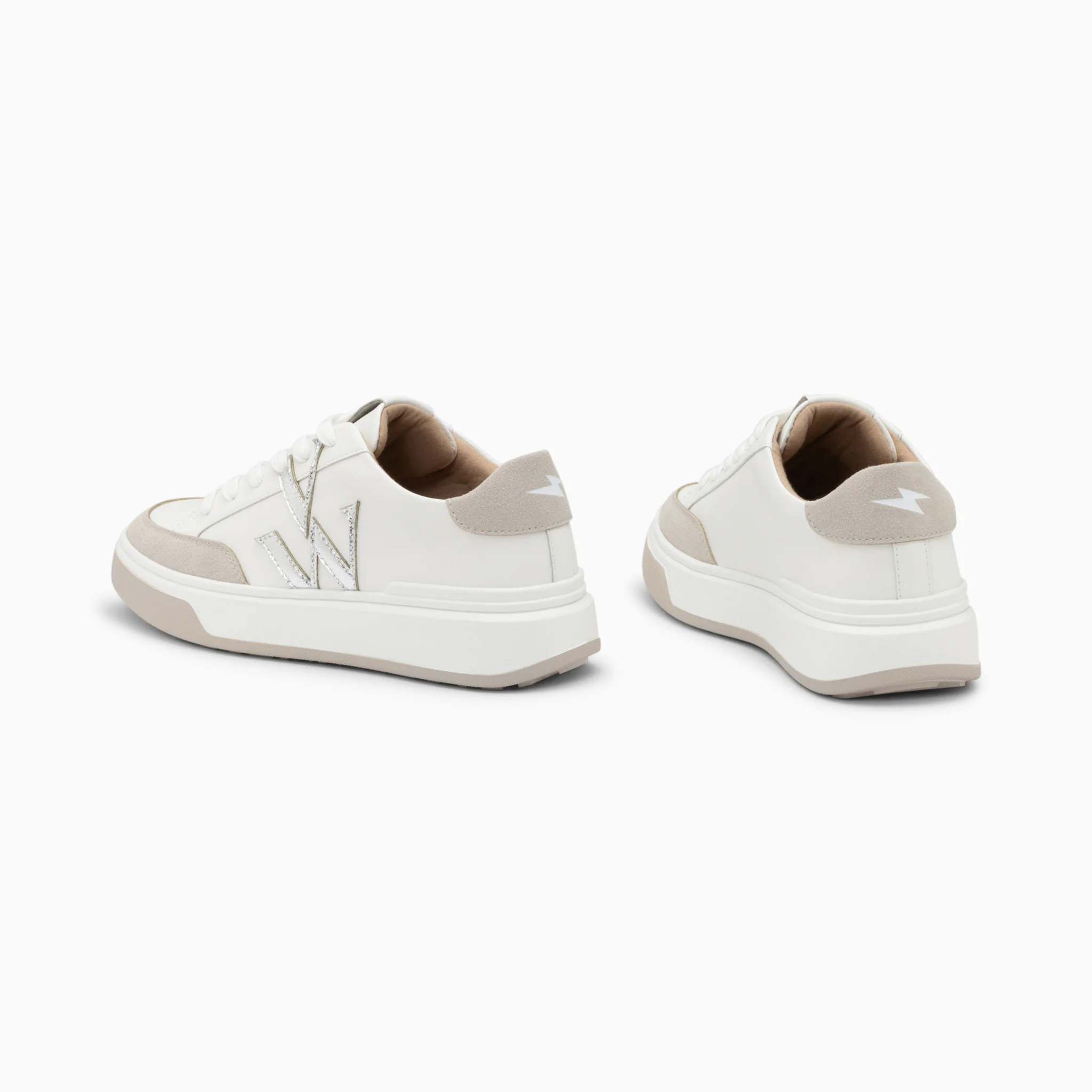 Sneakers-Baskets monogramme Candice blanc et gris