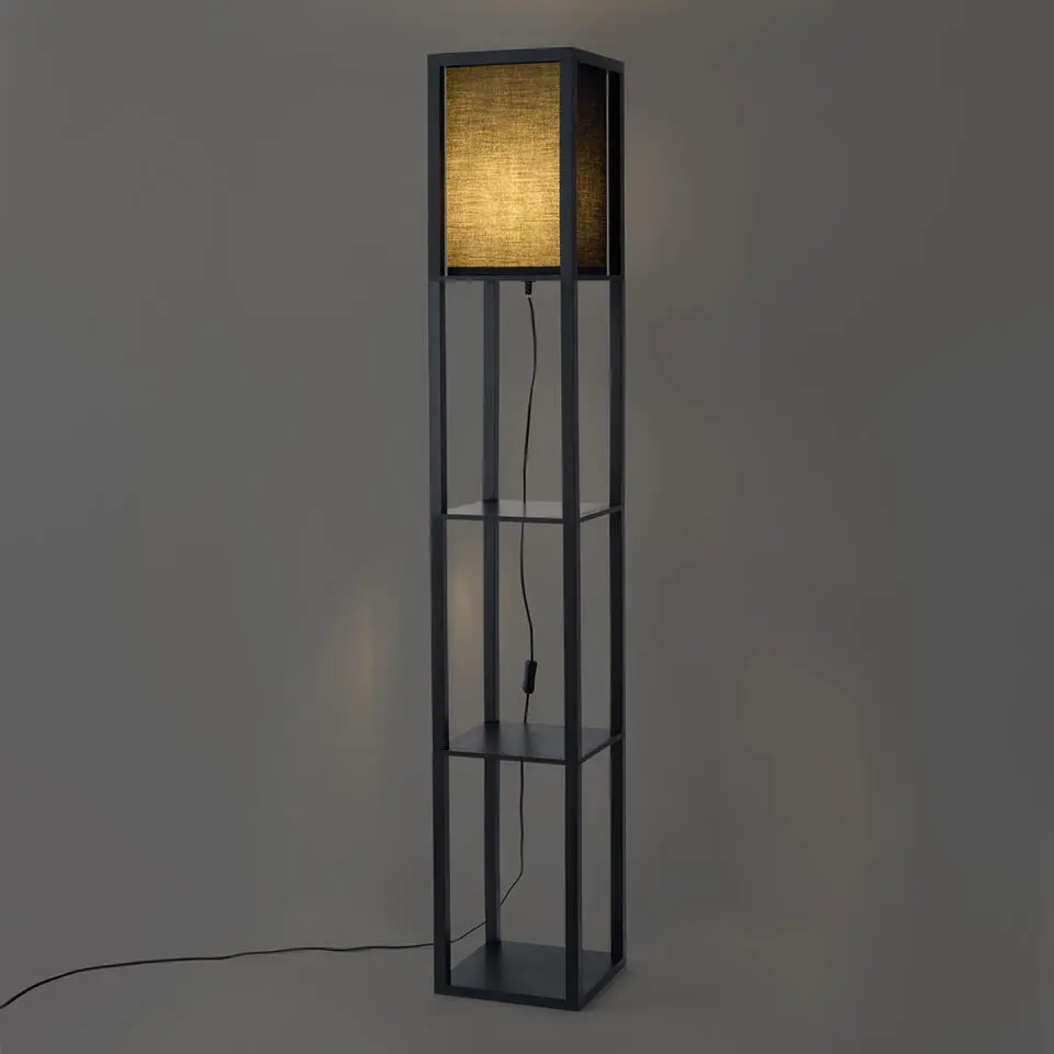 Qazqa vloerlampen stojan zwart e27