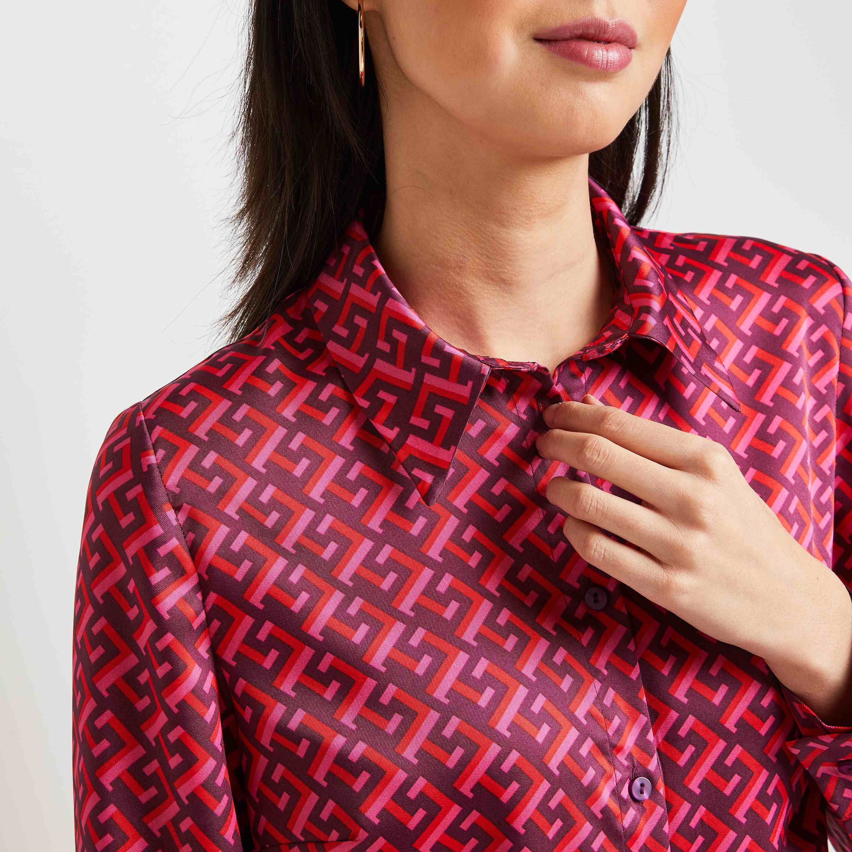 Chemise imprimée rose femme - IMPRIME