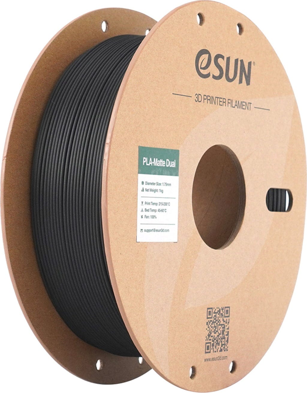 eSUN  PLA-Matte Dual Black White, 1,75 mm / 1000 g    Zweifarbiges Filament mit matter Oberfläche in Schwarz Weiß