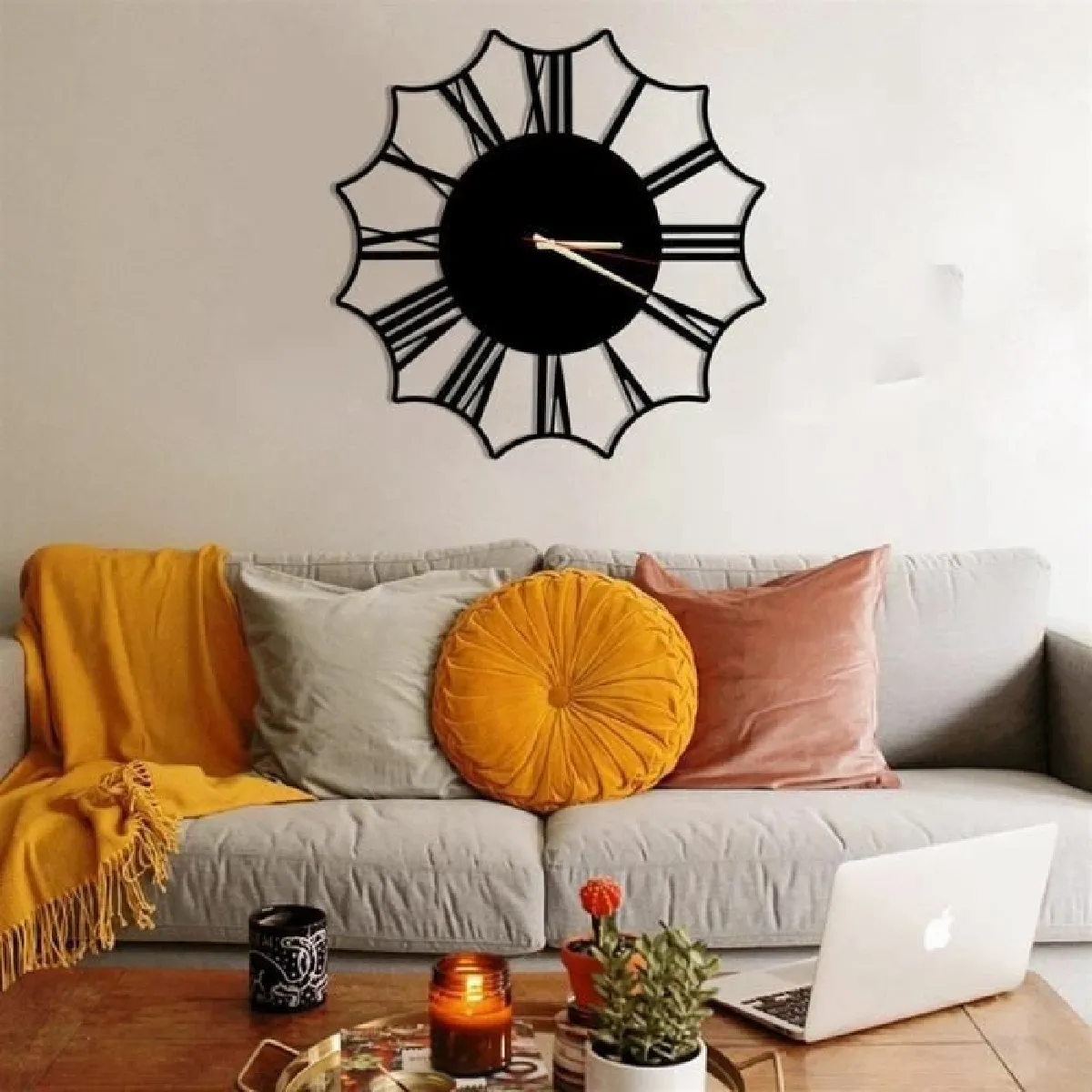 DEKORY Florya Horloge Murale Métal - 50 cm