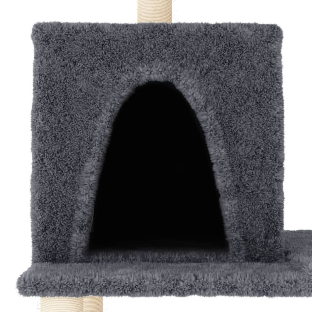 Arbre à chat avec griffoirs en sisal gris foncé 167 cm