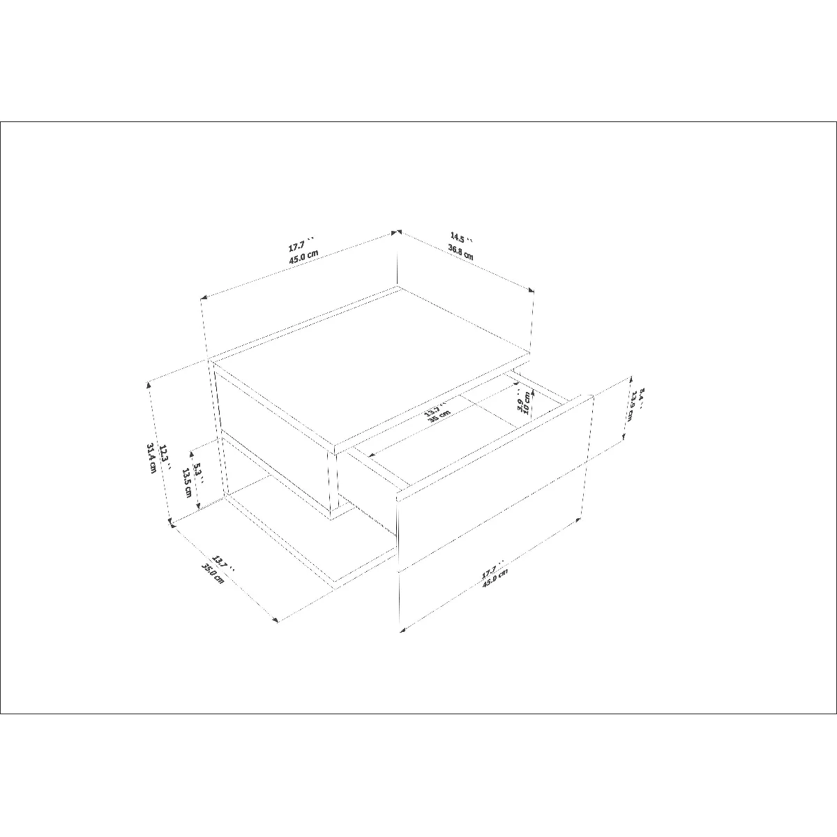 Decorotika Table de chevet flottante Vivid - Blanc