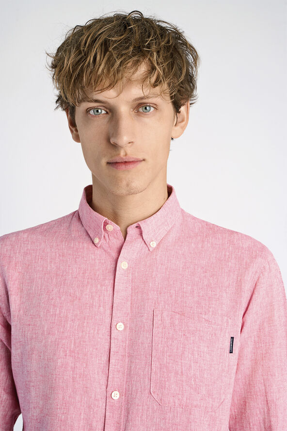 Lindbergh Cotton/linen shirt L/S Pink