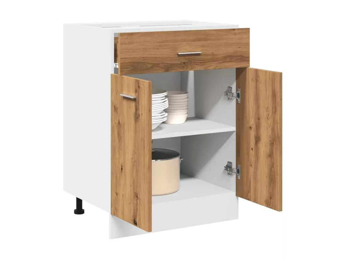 Armoire de plancher à tiroir chêne artisanal 60x46x81,5 cm
