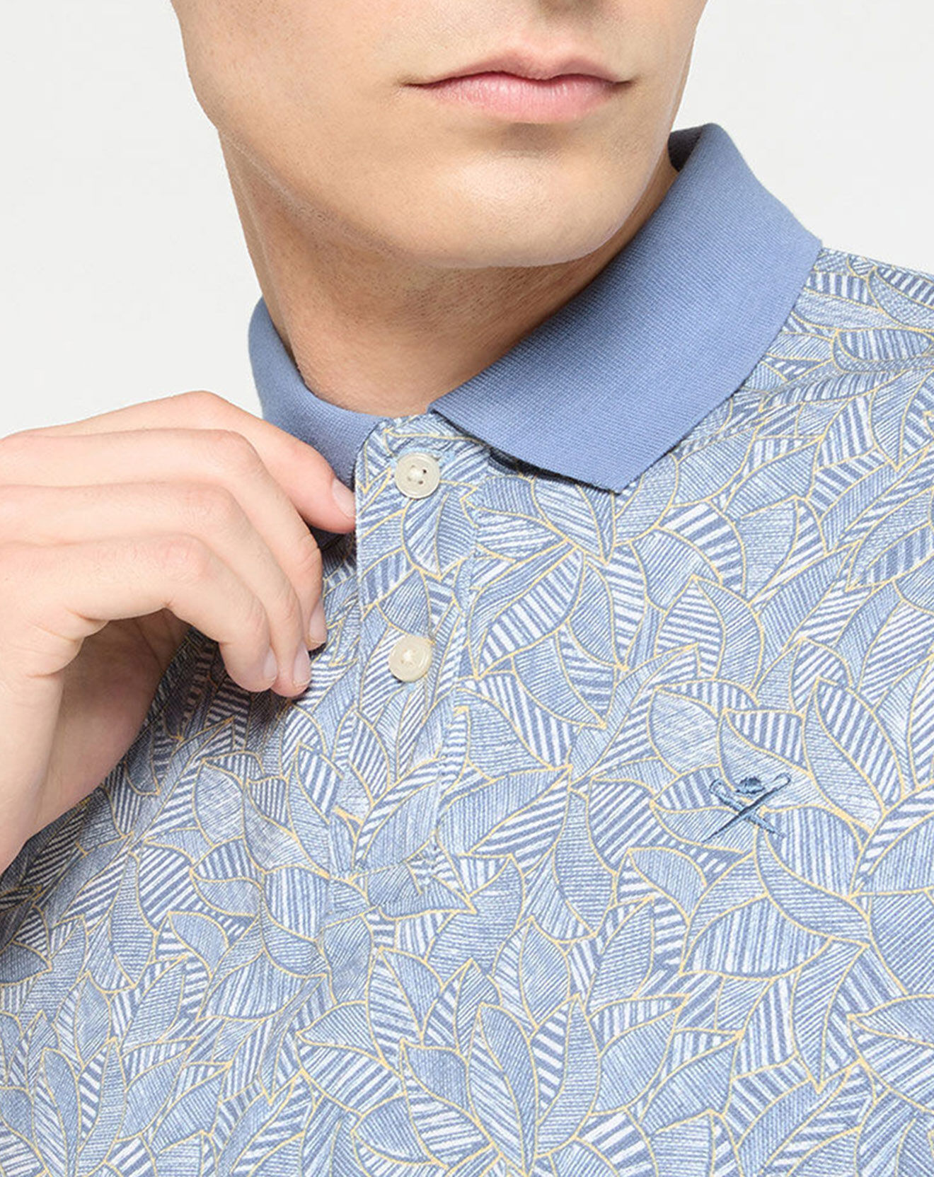 Hackett London Polo Regular Fit à imprimé feuilletage bleu clair