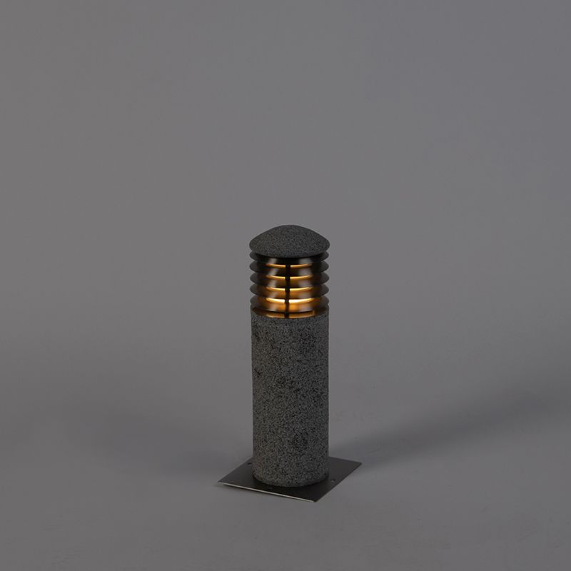 Buitenlamp graniet met grondpin en kabelmof 40cm IP55 - Happy