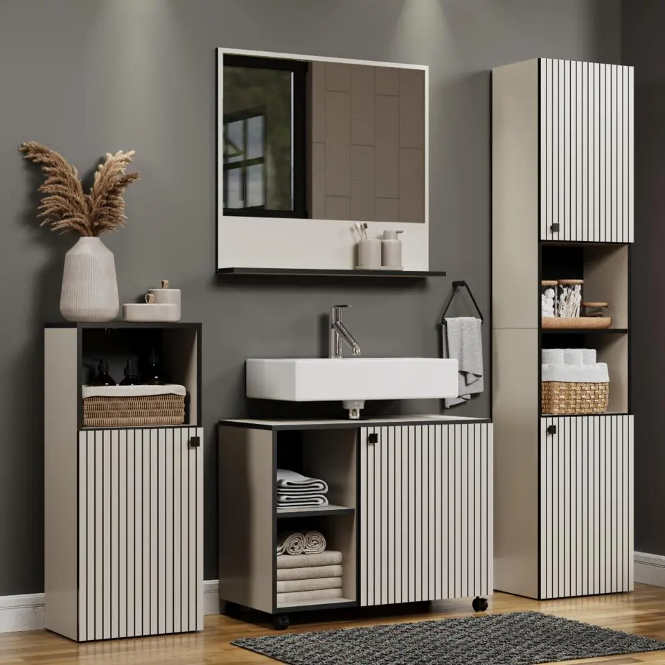 CALICOSY - Geribbelde badkamerkolom PUREBLISS - 15x122x44,5 cm