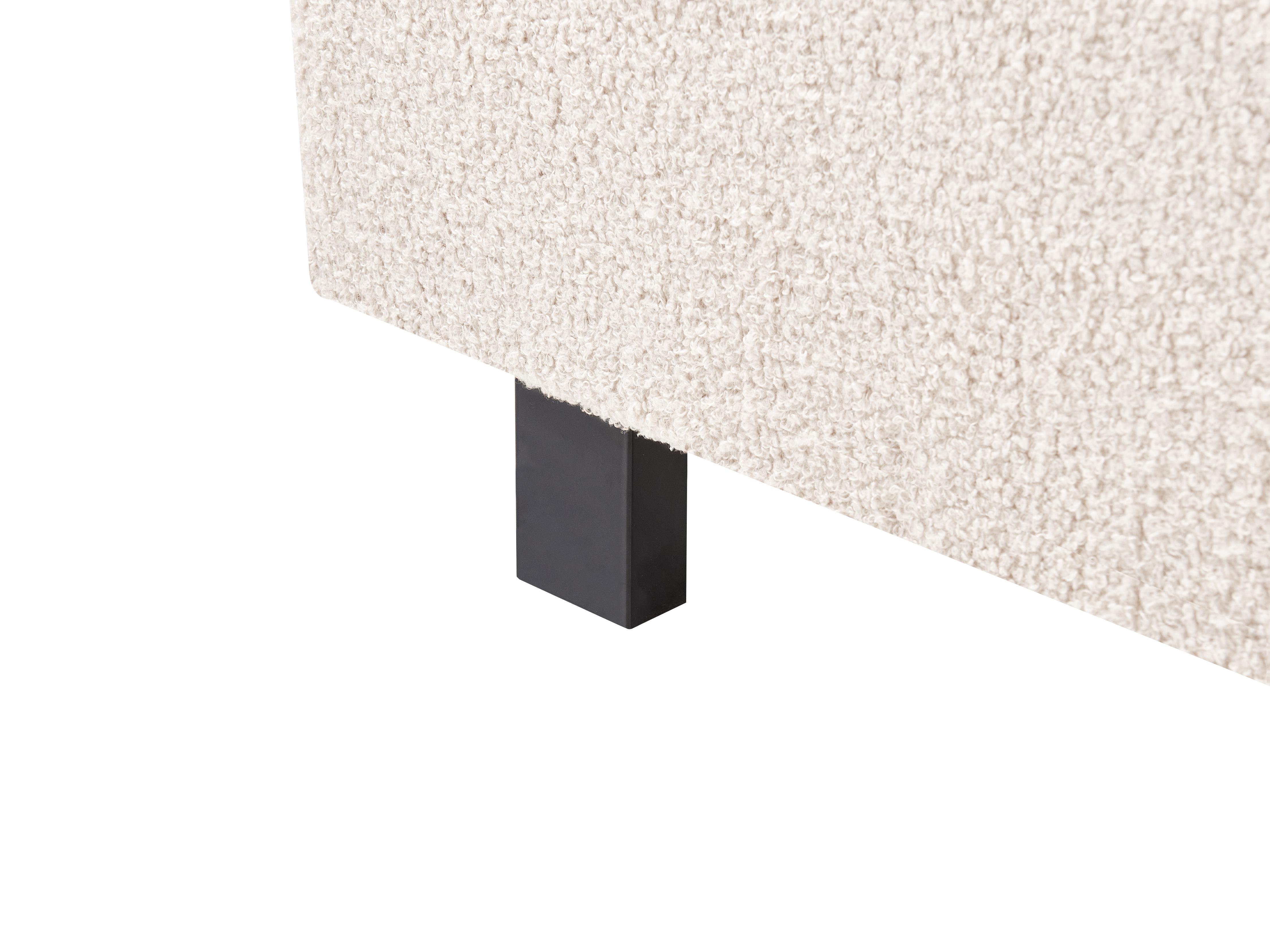 Bed Bouclé ALBI 180 x 200 cm Gebroken wit