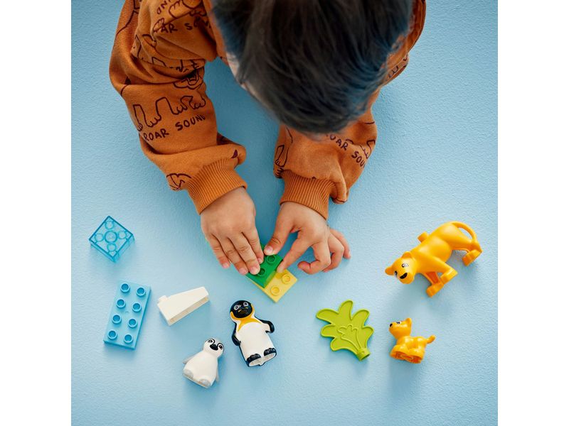 LEGO® DUPLO® Wildtier-Familien Pinguine und Löwen 10442 Bauset mit Tierfiguren und 2 Lebensräumen aus Lego-Steinen