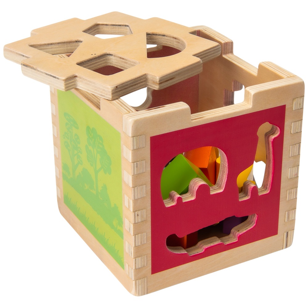 Eichhörnchen-Spielzeug-Sortierwürfel aus Holz