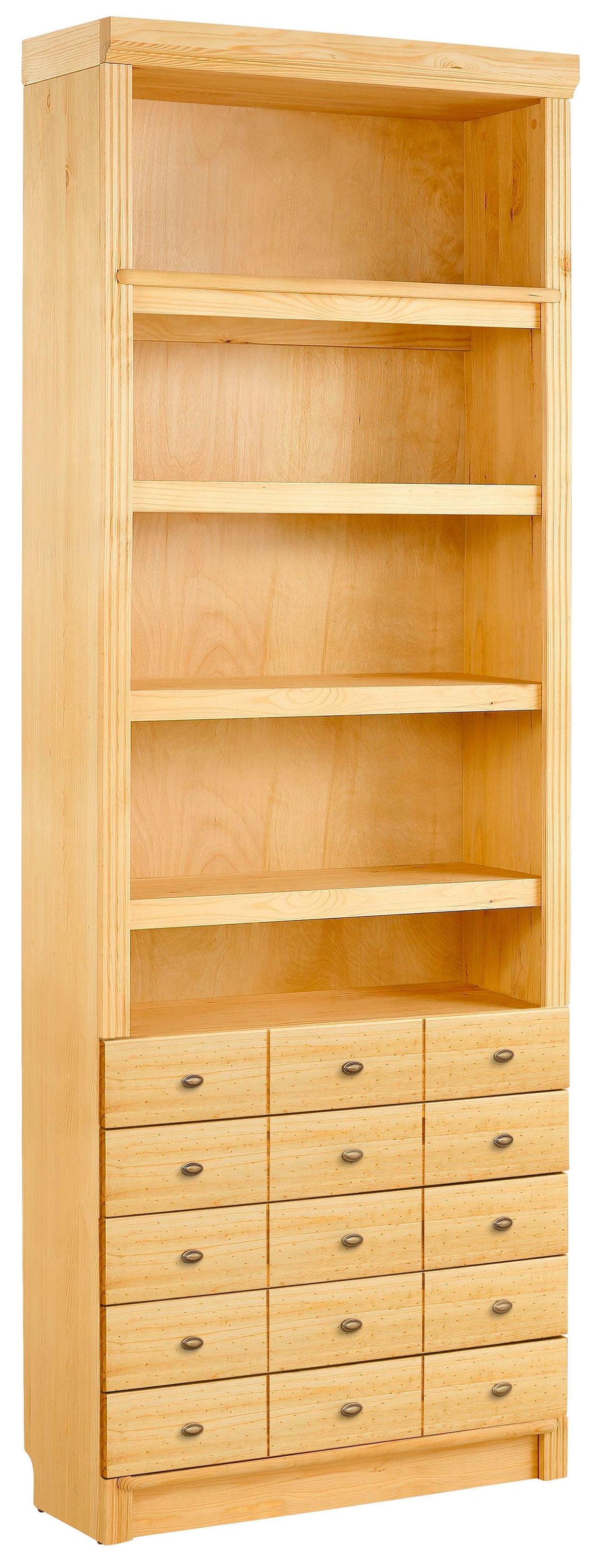Home affaire Bücherregal »Soeren« aus massiver Kiefer, in 2 Höhen, Tiefe 29 cm, mit 5 Schubkästen