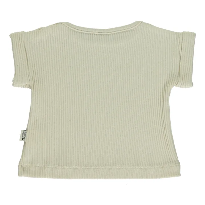 Poudre Organic T-Shirt Coton Bio Côtelé Bourrache  | Blanc cassé