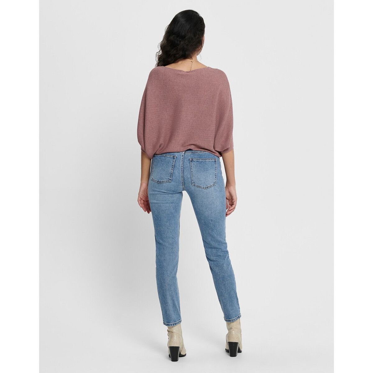 SOMENTE<br>Calça jeans Boyfit, tamanho grande, modelagem 7/8