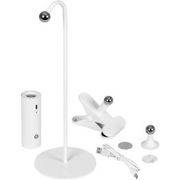 Lampe de bureau à LED rechargeable Flare spot, blanc