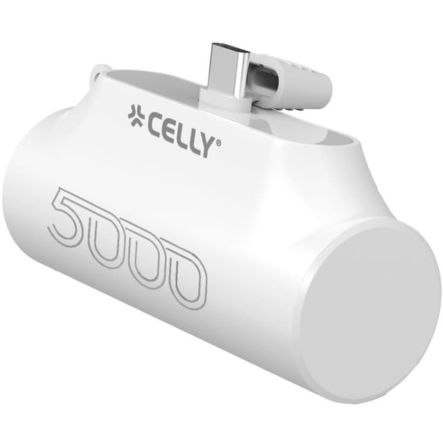 Celly PBC5000 Kompakt PowerBank med USB-C-kontakt 10,5W 5000mAh Vit