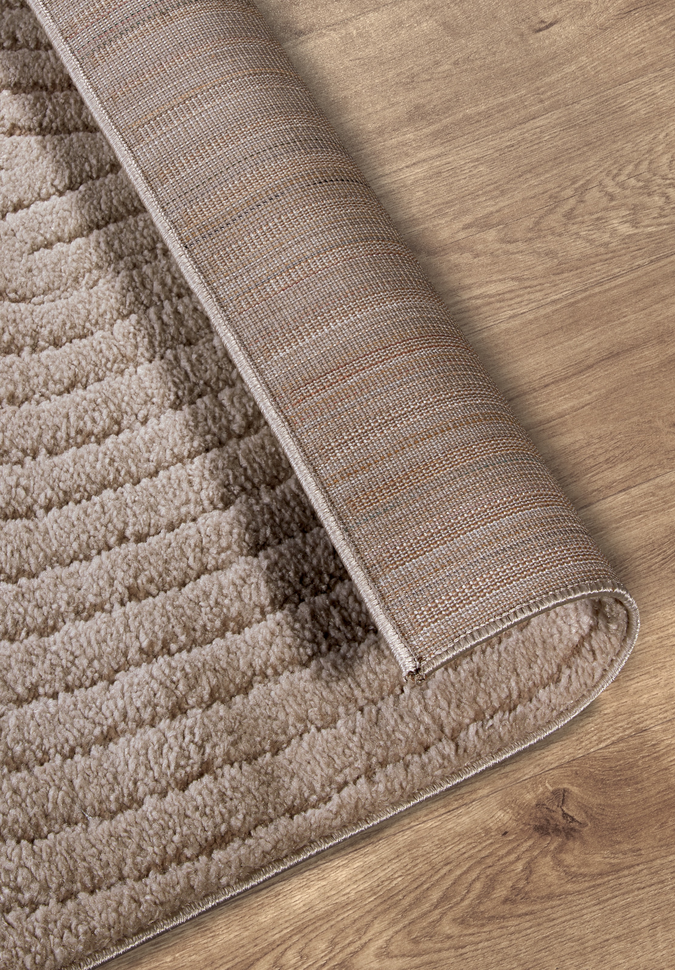 ELLE DECORATION Designteppich »Cosy Panglao,  auch als Rundteppich erhältlich« rechteckig 14 mm Höhe uni Kurzflor, Hoch Tief Struktur, modern, Skandi, Boho, Wohnzimmer