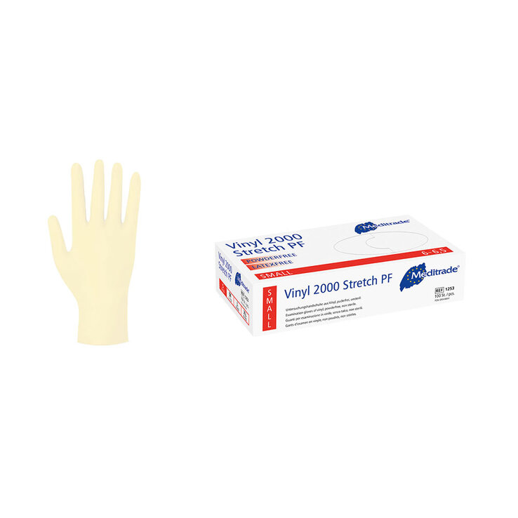 Vinyl Handschuhe Stretch puderfrei Größe L, 100 St