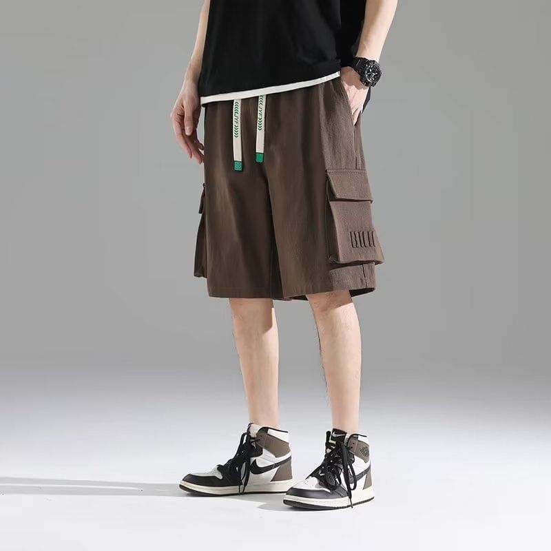 Lingaris - Cargoshorts met trekkoord en letters