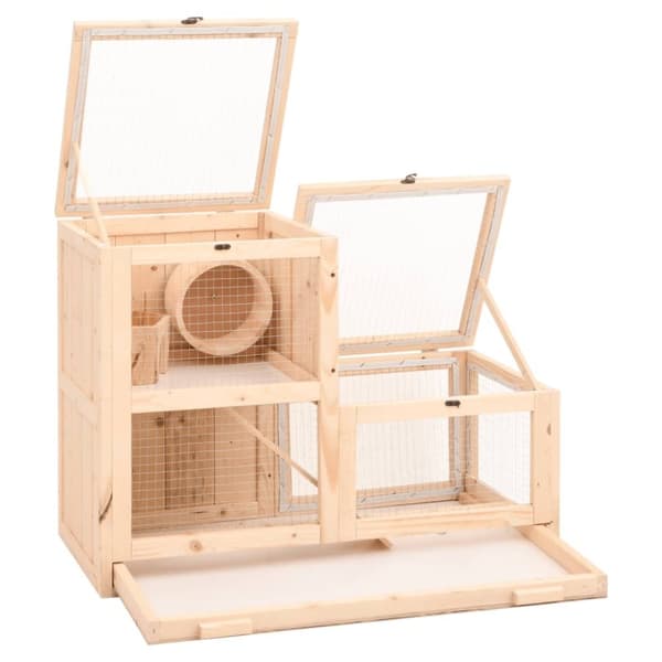 vidaXL Hamsterbur 81x40x60 cm heltre gran
