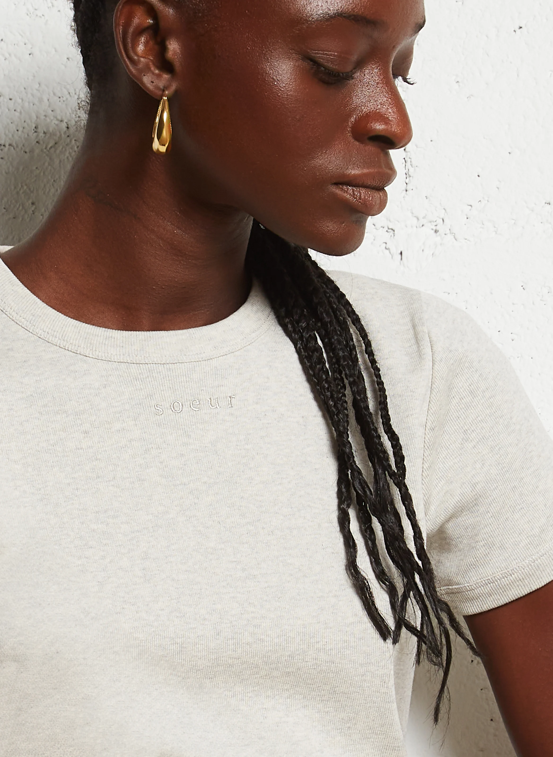 ARISTIDE - Tee-shirt droit col rond en coton bio | Gris