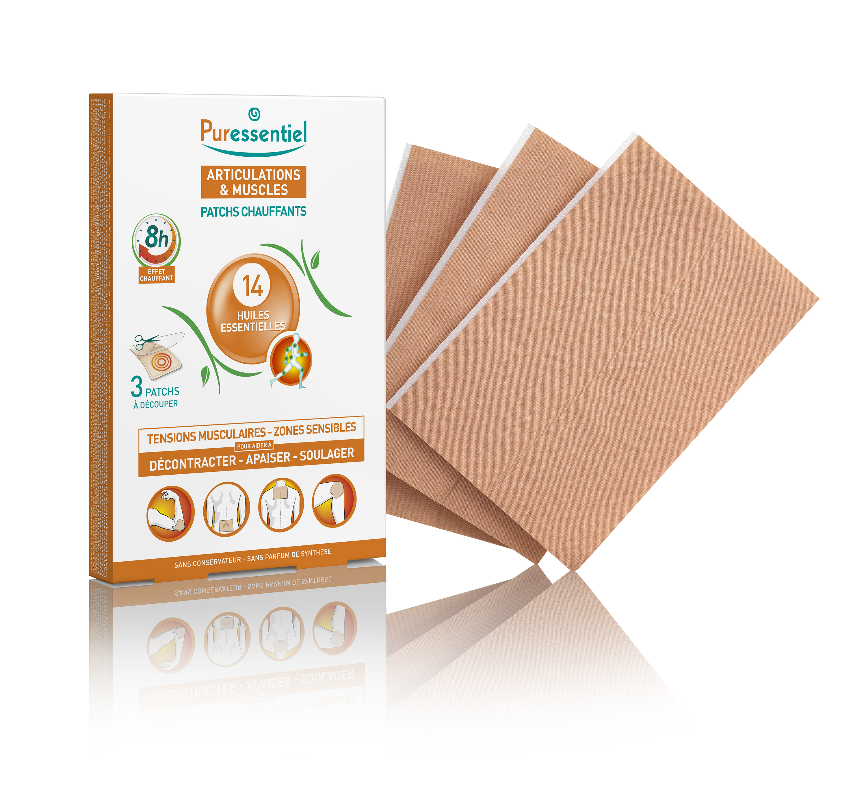 Puressentiel Pflaster wärmend 14 ätherische Öle 3 Stk